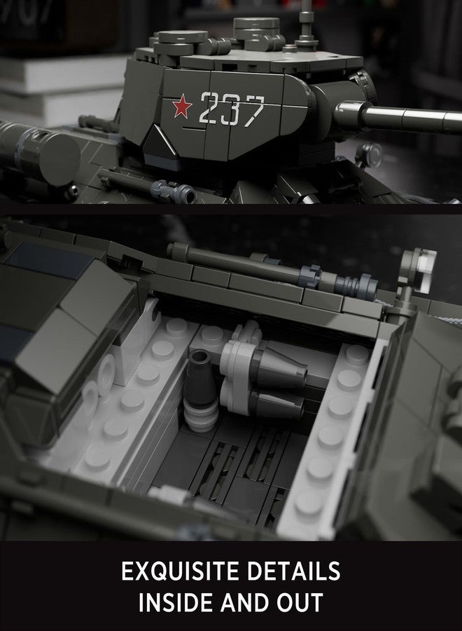 Nifeliz T34/85 Tank, WW2 Military Tank Building Set for Adults, Collectible Army Model to Build and Display, Gift Ideal for Military Fans (818 PCS, NF10270) - Image 4